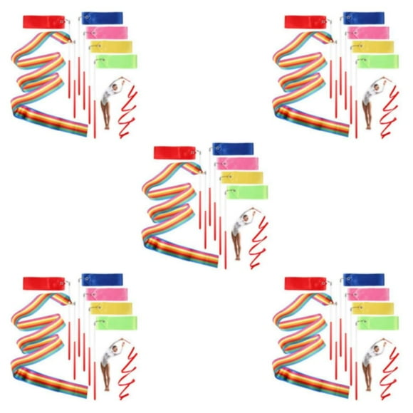 Decodeary 6x Non-toxic Gymnastics Ribbon For Skin-friendly And Odorless Dance Performances 5Set