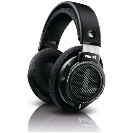 Philips SHP9500 HiFi Stereo Over-Ear Wired Headphones, Steel Headband, Black