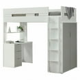 thumbnail image 3 of White And Gray Twin Loft Bed and Desk, 3 of 4