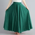 thumbnail image 6 of ShomPort Women's Linen Skirts Summer Elastic High Waist Flowy Maxi Skirts Dance Vacation Skirts, 6 of 6