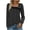 Black, variant on Light Blue Women's Long Sleeve Blouse with White Dots – Square Neck Retro-Inspired Top