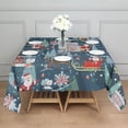 thumbnail image 3 of Dark Blue Christmas Santa Pattern Square Tablecloth,Waterproof Square Table Cover,Wipeable Spillproof Washable Table Cover for Home Kitchen Party Decor 42"X42"(107x107cm), 3 of 6