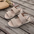 thumbnail image 6 of CQONEPT Sandals for Women Casual Walking Sandal Summer Roman Style Flat Sandals Elastic Strap Comfortable Open Toe Shoes Beige 41, 6 of 6