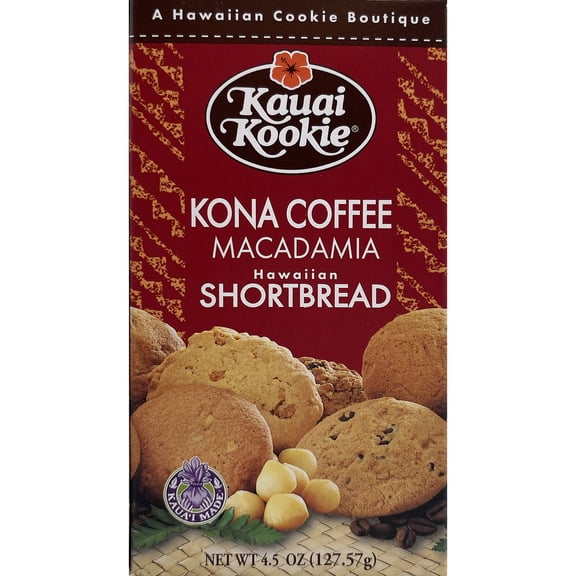 Kauai Kookie Kona Coffee Macadamia Hawaiian Style Cookies, 4.5 oz.