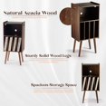 thumbnail image 4 of 2BHOME Soporte de madera para tocadiscos LP, gabinete de soporte para tocadiscos de 3 niveles con capacidad para hasta 100 álbumes, soporte de almacenamiento de discos y mesa organizadora, soporte par, 4 of 5