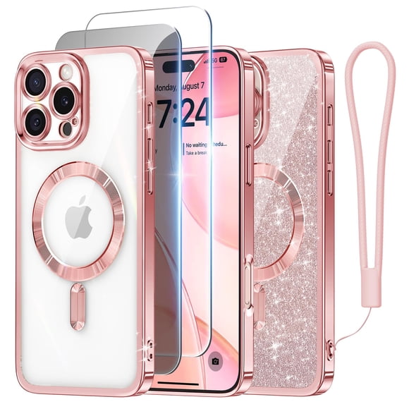 Funda Meifigno diseñada para iPhone 16 Pro con protectores de pantalla