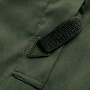 WREESH Mens Cargo Jacket Fleece Cotton Military Jackets Mid Length Hooded Padded Jacket Thicken Warm Winter Coats Olive Green
