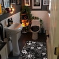 thumbnail image 2 of Halloween Bathroom Rug,Black Scary Web Ghost Bath Rugs for Bathroom Non-Slip and Washable,Super Absorbent Quick Dry Diatomaceous Earth Bath Mats Inside Entryway Door Mat 17"x27", 2 of 6
