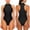 Black, variant on Womens Bodysuit Sleeveless Mock Neck Leotard Rash Guard Surfing One Piece Swimsuit Black S