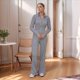 thumbnail image 4 of Conjunto de Dos Piezas para Mujer, Pantalón Deportivo de Pierna , Media Cremallera, Larga y Cuello en V. Gris L, 4 of 6