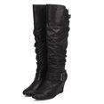 thumbnail image 5 of New Women Qupid Valley-07 Suede Almond Toe Knee High Slouch Wedge Riding Boot, 5 of 5