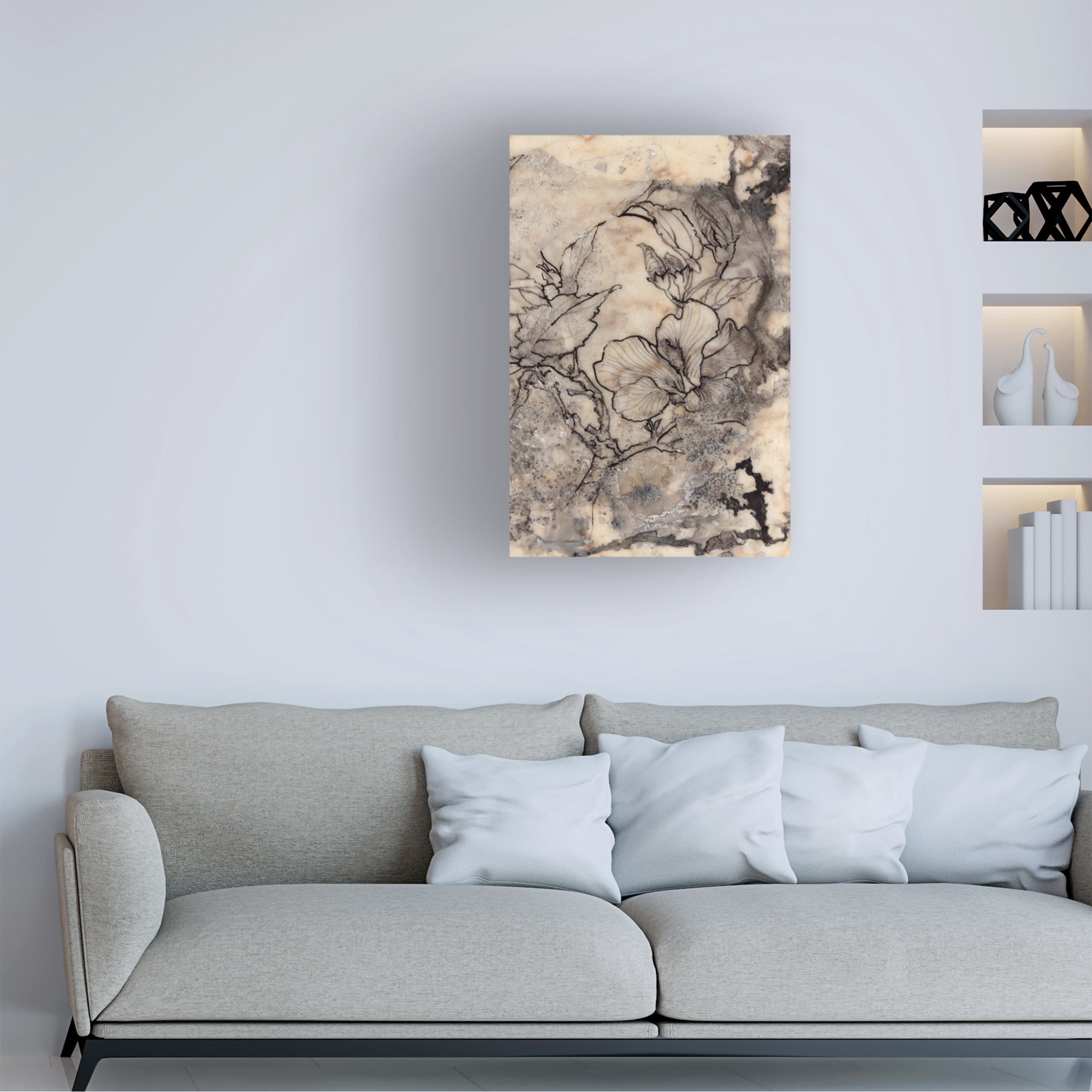 Trademark Fine Art Jennifer Goldberger Tattooed Floral I Canvas Wall Art - 12x19