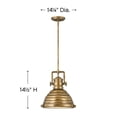 thumbnail image 2 of 1 Light Small Pendant-Heritage Brass Finish Hinkley Lighting 4697Hb, 2 of 6
