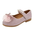 thumbnail image 2 of NIUREDLTD Toddler Kids Grils Dress Shoes Children Flat Heels Princess Shoes Kids Sandals Comfortable Soft Soles Leather Shoes Baby Girls Dancing Dress Shoes Princess Shoes Pink 34, 2 of 5