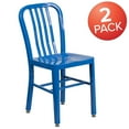 thumbnail image 4 of Commercial Grade 2 Pack Blue Metal Indoor-Outdoor Chair, 4 of 9