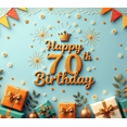 thumbnail image 4 of Colorful Theme Happy Birthday Banner Decorative Design 70th Birthday Party Balloon Decoration Celebration Banner for Milestone Celebration Indoor Decoration Kids Party, 4 of 7