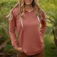 thumbnail image 2 of Plebaso Women's V Neck Hoodies Long Sleeve Fall Hooded Sweatshirts Casual Athletic Pullover Tops, 2 of 4