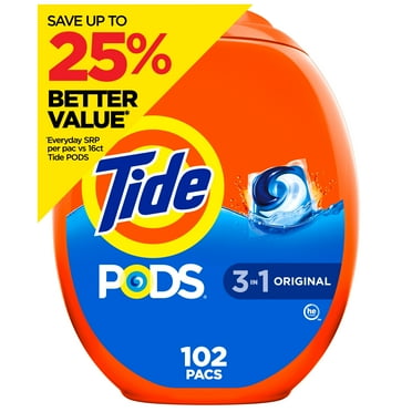 Tide PODS Liquid Laundry Detergent Pacs, Original Scent, 102 Count