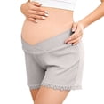 thumbnail image 2 of Crunowin Women's Maternity Shorts, Loose & Breathable Elastic Waist Ice Silk Pajama Shorts Gray M, 2 of 6