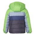 thumbnail image 3 of Sportoli Boys Hooded Colorblock Winter Puffer Jacket Coat - Green (Size 5-6), 3 of 3