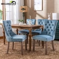 thumbnail image 5 of Velvet Upholstered Dining Chair/Kitchen & Dining Room Chairs, High-End Tufted Dining Chairs with Rubber Wood Legs and Nailhead Trim, Dining Chairs Set of 2 (Light Blue), 5 of 12