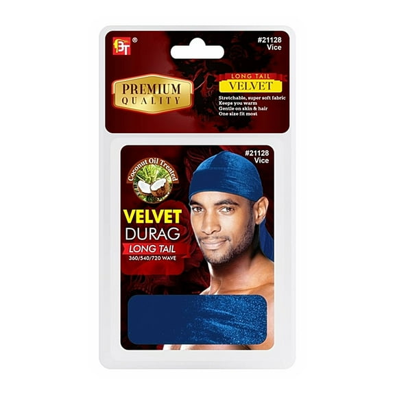 Beauty Town Coconut Oil Treated Velvet Durag Long Tail, Vice