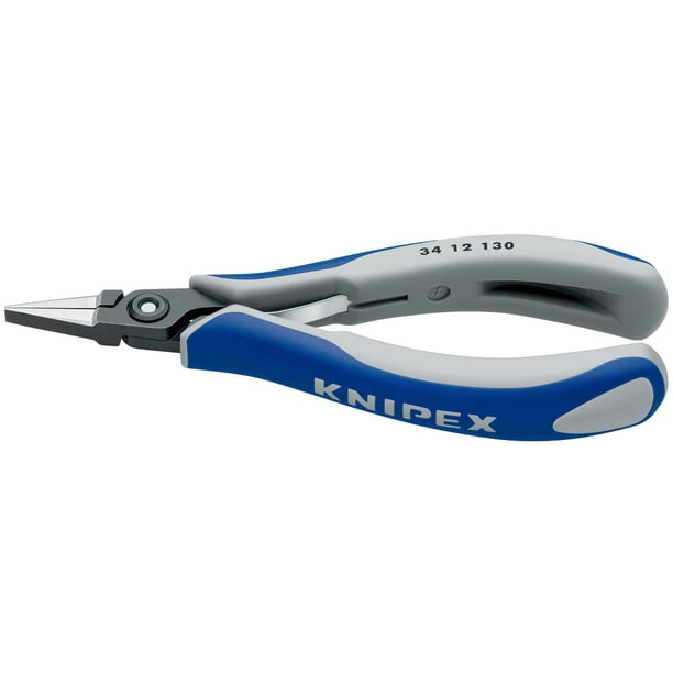 KNIPEX 34 12 130 Pinza de precisión de montaje para electrónica Con fundas en dos componentes bruñido 135 mm