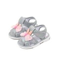 thumbnail image 4 of Xfvqtps Baby Girls Sandals Shiny Bling Bowknot Lightweight Cute Princess Sweet Soft PU Infant Walking Shoes Summer Casual Comfortable Breathable Toddler Sandals Non Slip Called Shoes Gray, 4 of 9