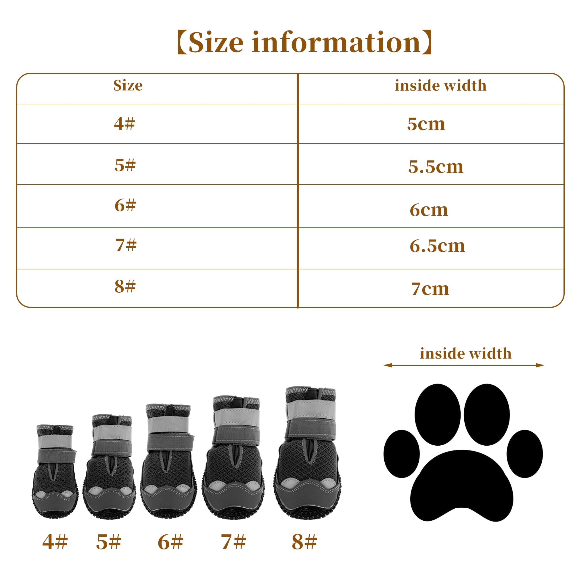 Unique Bargains 4pcs Reflective Waterproof Dog Anti Slip Shoes for Dogs X Large