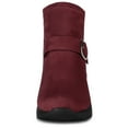 thumbnail image 3 of Unique Bargains Women's Platform Buckle Decor Wedge Heels Ankle Boots, 3 of 7