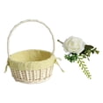 thumbnail image 1 of Cesta de mimbre tejida con rosas para dama de honor con ramillete de flores con clip Canasta Rosa Blanca Amarilla, 1 of 9