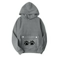thumbnail image 5 of Womens Funny Cat Hoodies Oversized 3D Graphic Hooded Sweatshirts for Spring Fall Plus Size Pullover Hoodie Top Y2K, 5 of 7