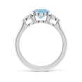 thumbnail image 2 of Angara Natural 1.5 Ct. Aquamarine with Diamond Classic Ring in Sterling Silver for Women (Ring Size: 3.5), 2 of 10