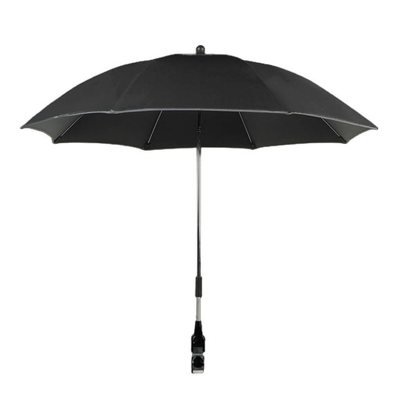 Yunhgft Universal Stroller Umbrella with UV , Baby Stroller Parasol 85cm/33.5in with Umbrella Clip, 36 Degree Adjustable for Beach Chairs , Black