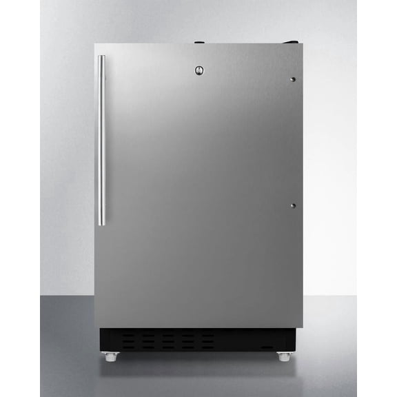Summit ALRF49BSSHV 20 in. Built-In Refrigerator Freezer, Stainless Steel & Black - 24 in.