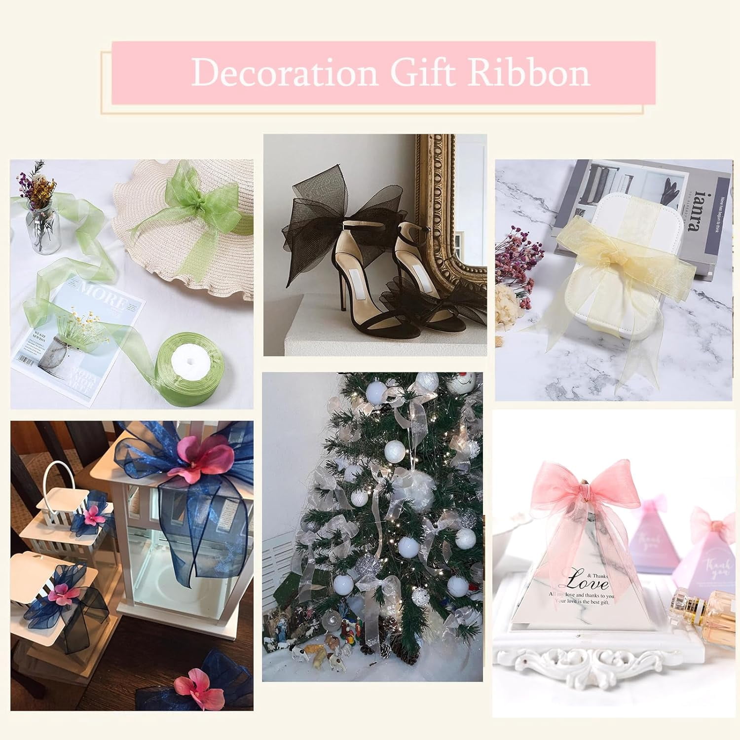 Gold Ribbon for Gifts Wrapping, Sheer Organza Chiffon Fabric Ribbon, Mesh Ribbons for Flower Bouquet, Wedding, Crafts, Decoration, Present