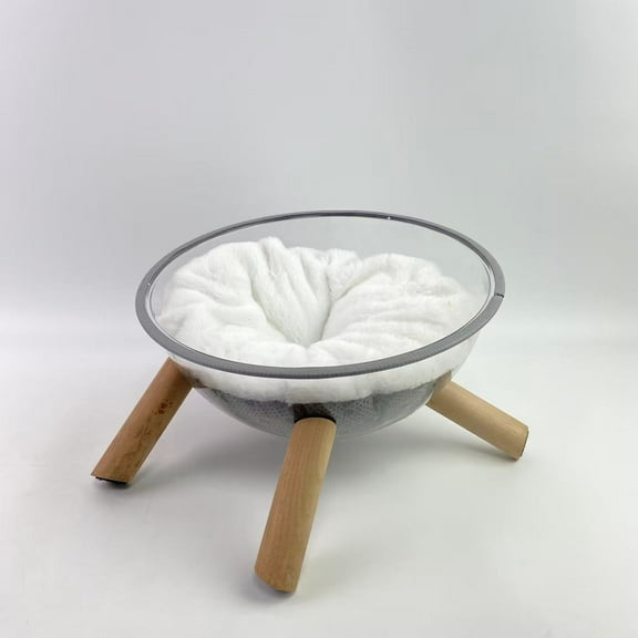 VOLAUCRIS Pet furniture,Creative Cat Hammock Space Capsule Transparent Cat Nest Fashionable Cat Bed Cat Sleeping Nest with Cushion Suitable for Small Cats and Dogs