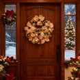 thumbnail image 4 of 15.7in Artificial Christmas Wreath for Front Door Decor,Realistic Holiday Wreath with Decorated Leaves for Indoor and Outdoor Use, Xmas Wreath Hanging Garland for Wall, Door,Party Holiday Decorations, 4 of 7