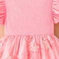 thumbnail image 3 of vdgthytj Toddler Girls Tulle Dress Mesh Ruffle Sleeve/Short Sleeve A-Line Birthday Party Princess Dress Summer Outfits, 3 of 9