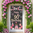 thumbnail image 6 of Black Background Happy 90th Birthday Banner with Balloons Party Hats and Presents Backdrop Party Supplies Photography Props Birthday Decoration Party Decorations, 6 of 7