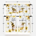 thumbnail image 3 of Farmhouse Sunflowers Kitchen Window Curtains Valance and Tier Set 36 Inch, Watercolor Yellow Floral 3 Piece Set Short Curtains for Window Bee Window Treatment Tiers for Living Room Bedroom, 3 of 6