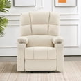 thumbnail image 2 of MCombo Medium Dual Motor Power Lift Recliner Chair with Massage and Heat for Elderly People, Infinite Position, Extended Footrest, Faux Leather 7679 (Cream White, Medium), 2 of 9