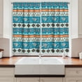 thumbnail image 2 of Ambesonne Tribal Kitchen Curtains, Floral Aztec Art Pattern, 55"x39", Blue Orange and White, 2 of 3