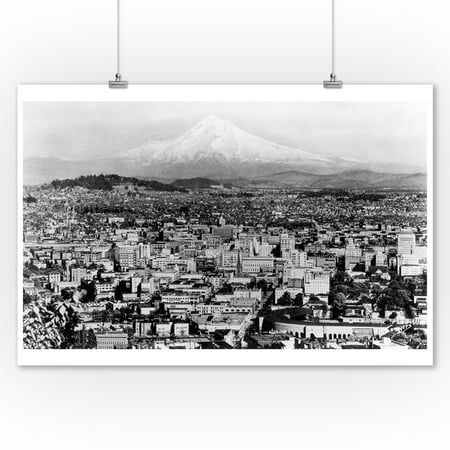 Mount Hood View from Portland, Oregon - Vintage Photograph (9x12 Art Print, Wall Decor Travel