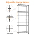 thumbnail image 6 of M MZG 5-Tier Storage Racks and Shelving for Kitchen, Bathroom, Pantry, Office, Garage, 1250 lbs,Chrome,13.7" D x 23.6" W x 62.4" H,, 6 of 7