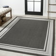 thumbnail image 4 of JONATHAN Y SANTA MONICA 8 x 10 Area Rug, James Border Stripe - Black/Cream, SMB201C-8, 4 of 9