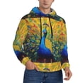 thumbnail image 2 of Haiem Peacocks Patterned Men's Hoodie with Kangaroo Pocket - Ideal Pullover Sweatshirt for Daily Wear, Travel, and Home-X-Large, 2 of 7