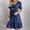 (Midi)Dark Blue, variant on Azrian Summer Dresses for Women V Neck Short Sleeve Casual T Shirt Mini Dress Beach Sundresses，Women's Plus Blue,Size XXXXL