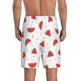 thumbnail image 5 of Cauagu Hand Drawn Watermelon Print Pajama Bottoms for Men Sleep Pajama Shorts Elastic Waistband Sleep Pajama Short Men's PJ Shorts -Large, 5 of 6