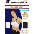thumbnail image 2 of Champion Women's Seamless Racerback Sports Bras, 2 Pack Black White M, 2 of 2